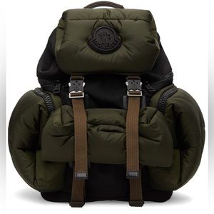 Moncler Green & Black Satin Area Backpack
